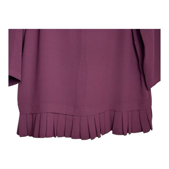 J Jill Burgundy pleated peplum top with 3/4 sleeves #peplumtop #burgundy Medium - Picture 4 of 7